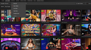 Betsafe Live Casino navigation