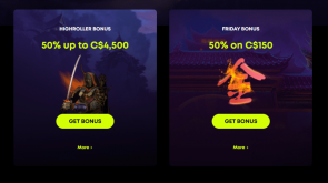 Spin Samurai High roller bonus