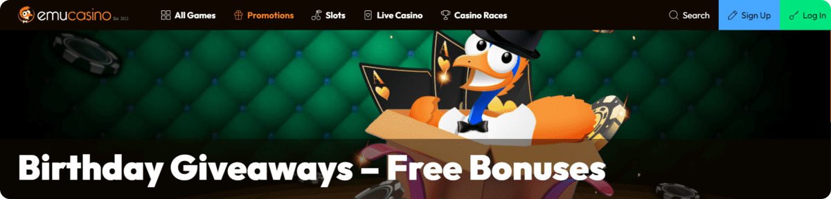 Emu casino birthday bonus